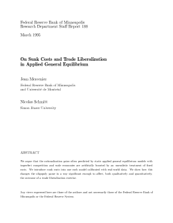 On Sunk Costs andn Trade Liberalization in Applied General