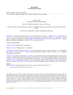 Bilski v. Kappos - Sandra Day O`Connor College of Law