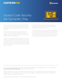 Source Code Security the Symantec Way