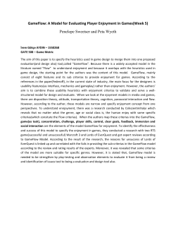 A Model for Evaluating Player Enjoyment in Games(Week 5)