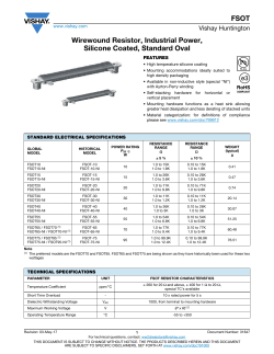 FSOT Wirewound Resistor, Industrial Power, Silicone