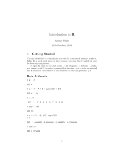 Introduction to R