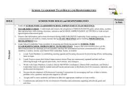 School Leadership Team Roles and Responsibilities