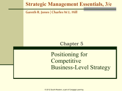 Business Level Strategy and Competitive Positioning