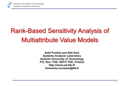 Rank-Based Sensitivity Analysis of Multiattribute Value Models