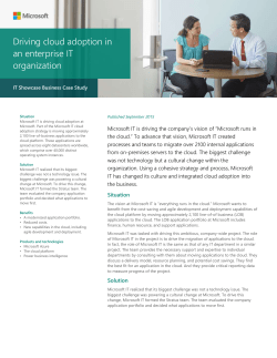 Driving cloud adoption in an enterprise IT