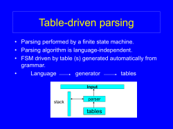 Table-driven parsing - NYU Computer Science