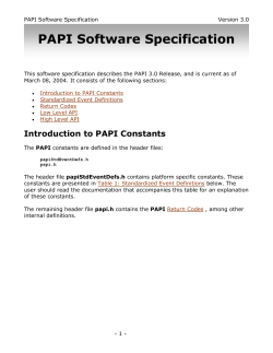 PAPI Software Specification