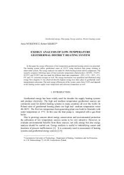 exergy analysis of low-temperature geothermal