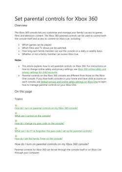 Set parental controls for Xbox 360
