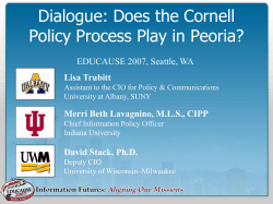 Dialogue: Does the Cornell Policy Process Play in Peoria?