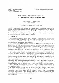 NON-DISCOUNTED OPTIMAL POLICIES IN CONTROLLED