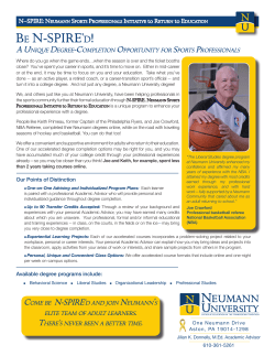 be N-SPIRe`d! - Neumann University