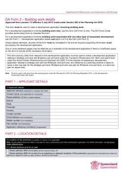 DA Form 2 &ndash; Building work details - Department of Infrastructure