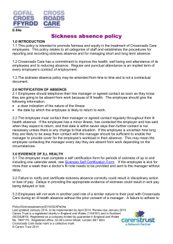 E04a Sickness Absence Policy