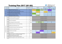 Training Plan 2017 (Q1-Q2)