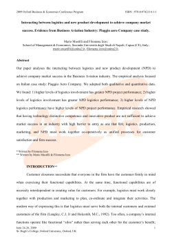 Interacting Between Logistics And New Product Development To