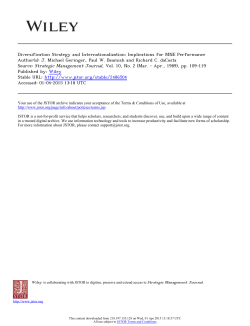 Diversification Strategy and Internationalization: Implications for