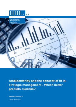 Ambidexteridy and the concept of fit in strategic