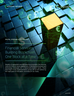 Financial Services: Building Blockchain One Block at a