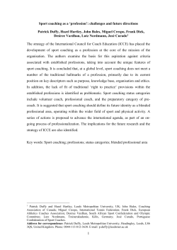 The development of sport coaching as a profession: challenges and