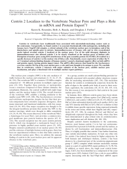 Centrin 2 Localizes to the Vertebrate Nuclear Pore and Plays a Role