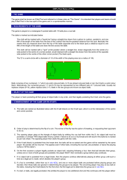 DHPL Pool Rules of Play 1. THE GAME The game shall be known