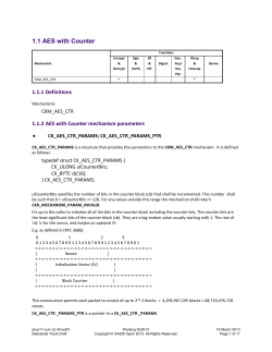 PKCS #11 Cryptographic Token Interface Current Mechanisms