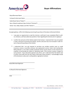 Buyer Affirmations - American Credit Acceptance