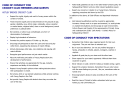 code of conduct for - Astley Bridge Cricket Club
