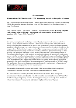 Announcement Winner of the 2017 Jan