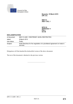 6891/13 ADD 1 DCL 1 DGF 2A Delegations will