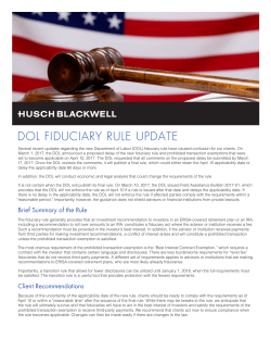 dol fiduciary rule update