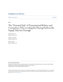 The &ldquo;Demand Side&rdquo; of Transnational Bribery and Corruption: Why
