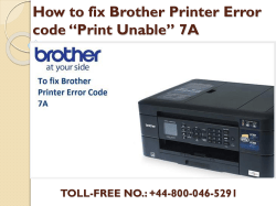 How to fix Brother Printer Error code *Print Unable* 7A
