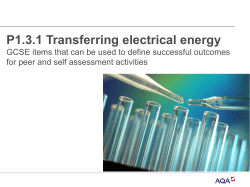 P1.3.1 Transferring electrical energy success criteria items