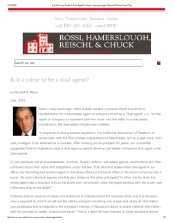 Is it a crime to be a dual agent?