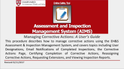 Managing Corrective Actions