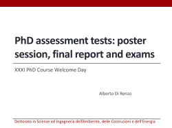 PhD assessment tests: poster session, final report