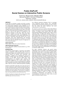 Public DisPLAY: Social Games on Interactive Public