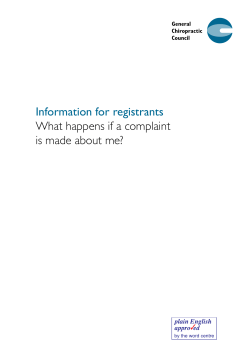 Information for registrants What happens if a complaint is made