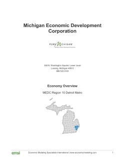 Economy Overview - Region 10 - Detroit Metro