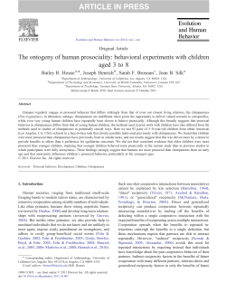behavioral experiments with children aged 3 to 8