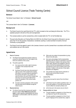 School Council Licence - Department of Education and Training