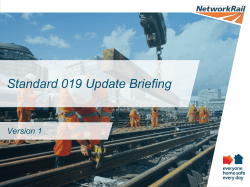 Standard 019 Update Briefing Version 1