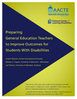 Preparing General Education Teachers to Improve Outcomes for