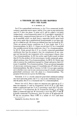 A THEOREM ON ONE-TO