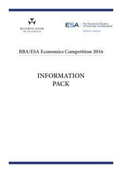 RBA/ESA Economics Competition 2016 Information Pack