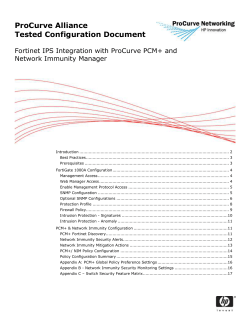 ProCurve Alliance Tested Configuration