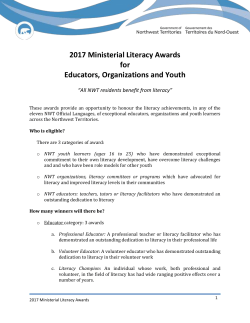 Ministerial Literacy Awards Nomination Form 2017